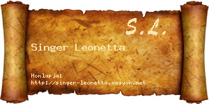 Singer Leonetta névjegykártya